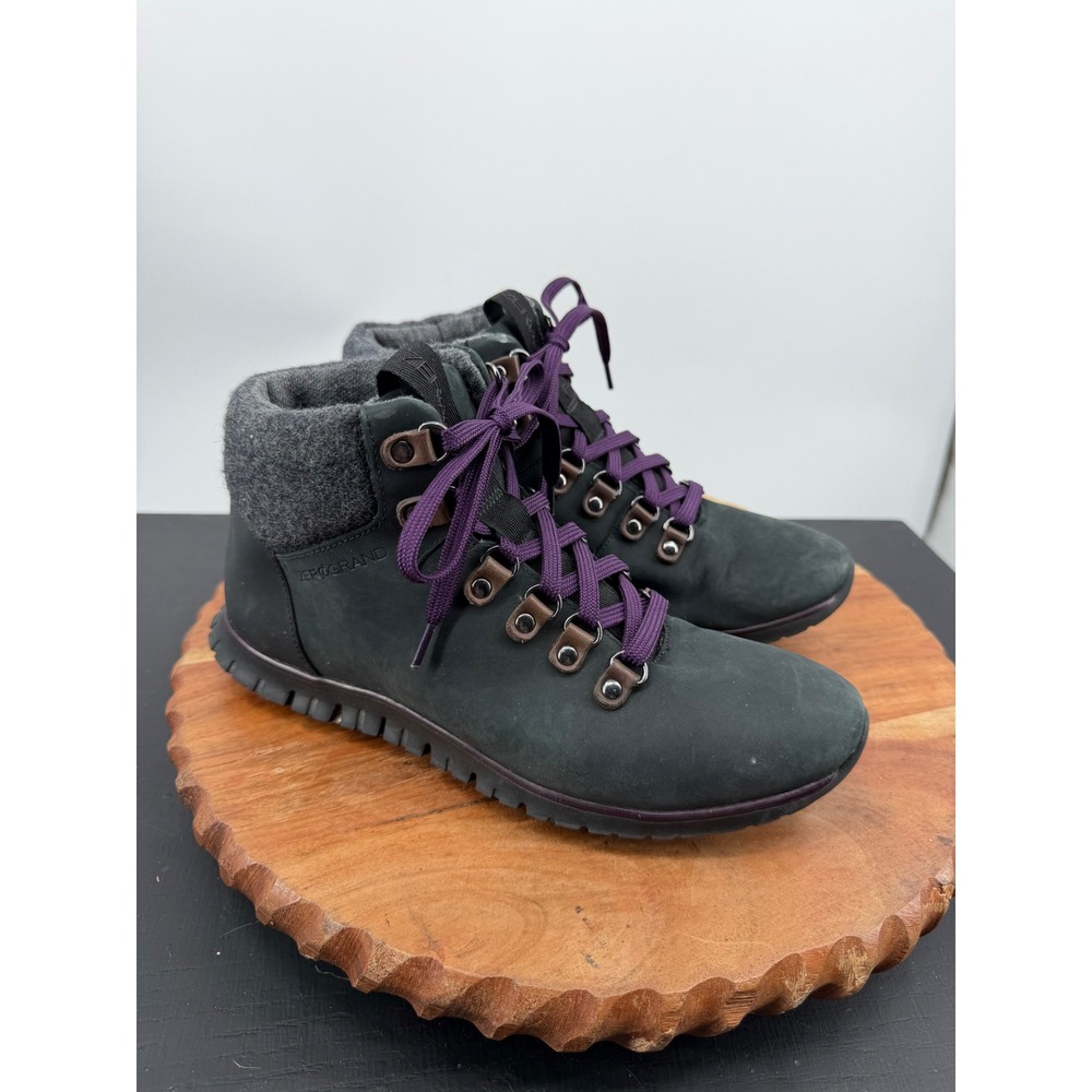 Cole Haan Zerogrand Hiker Boot Women 6.5 Black Purple Waterproof W00157